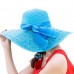 's Folable Floppy Hat Big Bowknot Straw Hat Wide Brim Beach Hat 50+ UPF Sun  eb-02093119